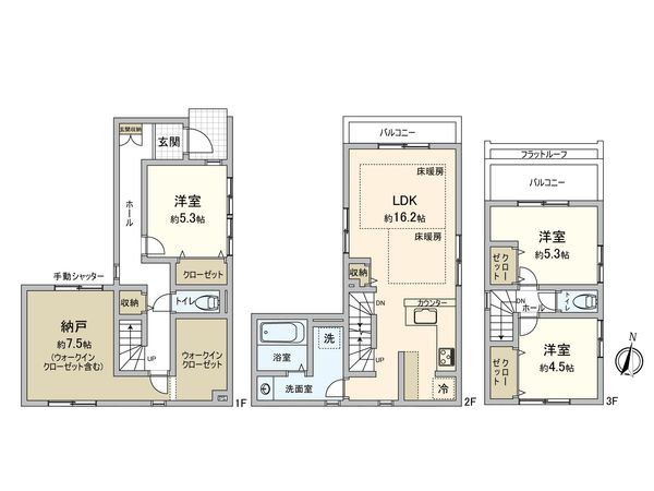 三鷹市深大寺3丁目 戸建 2号棟 間取図(平面図)