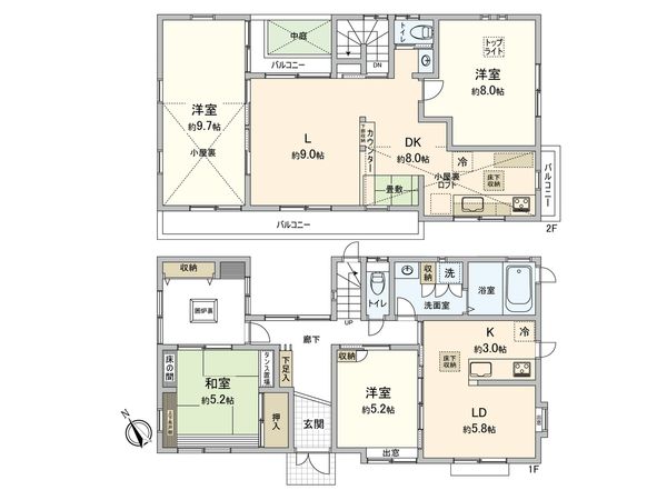 小金井市東町1丁目 戸建 間取図(平面図) 小金井市東町1丁目 戸建 間取図(平面図)