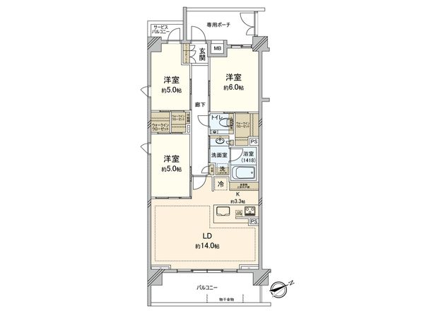 ディアスタ武蔵野マークテラス 間取図(平面図)