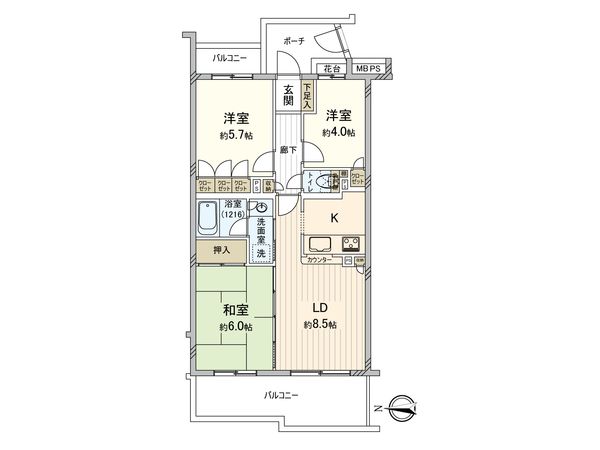 クリオ三鷹伍番館 間取図(平面図) クリオ三鷹伍番館 間取図(平面図)