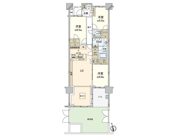 パークシティ武蔵野桜堤フォレストハウスB 間取図(平面図)