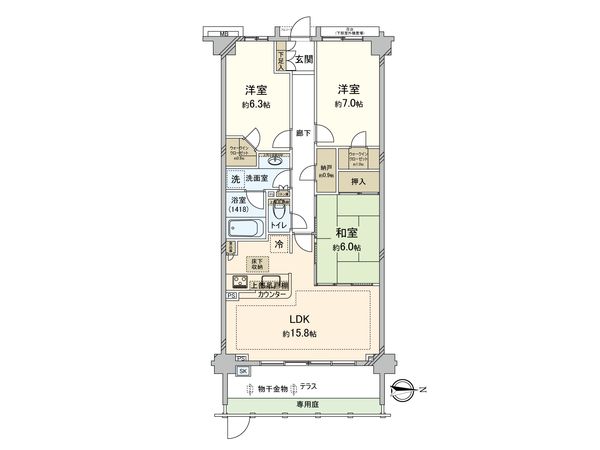 シティハウス武蔵境南 ウエストコート 間取図(平面図)