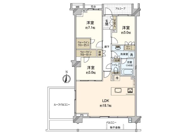グランドメゾン武蔵野 間取図(平面図)