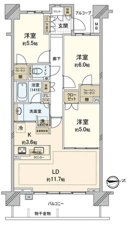 パークシティ武蔵野桜堤 フォレストハウスE 間取図(平面図) パークシティ武蔵野桜堤 フォレストハウスE 間取図(平面図)