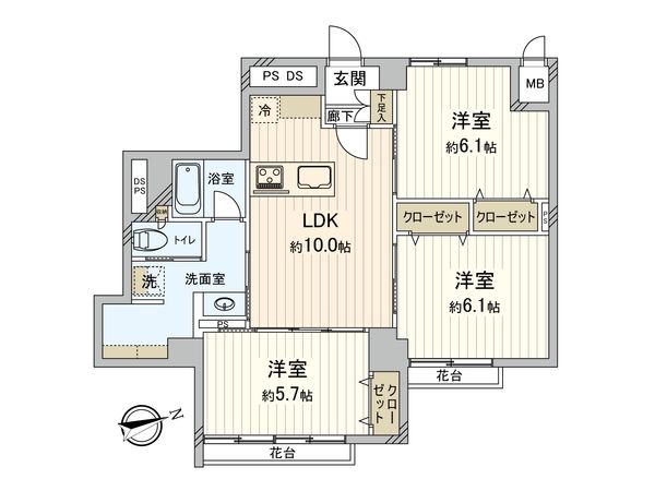 武蔵野桜橋マンション 間取図(平面図)