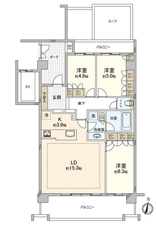 ザ・ライオンズ武蔵野 間取図(平面図) ザ・ライオンズ武蔵野 間取図(平面図)