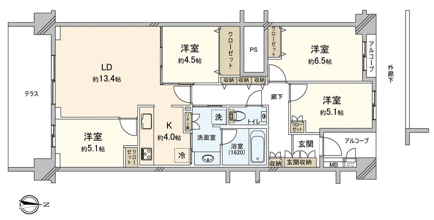桜堤庭園フェイシア G棟 間取図(平面図)