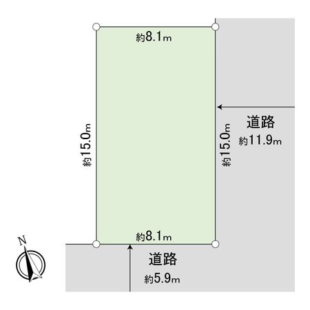 保土ケ谷区新桜ケ丘1丁目 古家付き土地 区画図