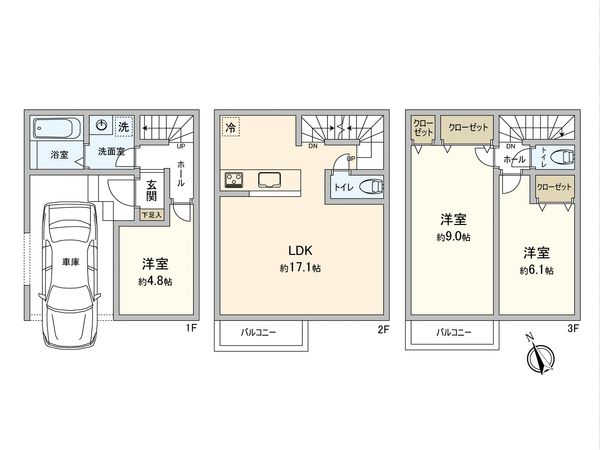 保土ケ谷区星川2丁目 A区画 建物プラン例 (間取り図) 保土ケ谷区星川2丁目 A区画 建物プラン例 (間取り図)