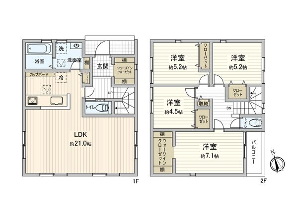 保土ケ谷区仏向町 新築戸建6号棟 間取図(平面図)