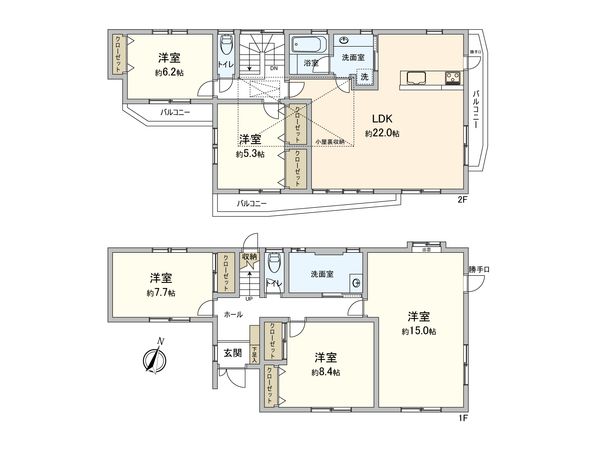 保土ケ谷区釜台町 戸建 間取図(平面図) 間取図(平面図)