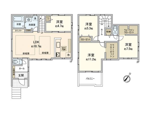 南区永田北2丁目 新築戸建 間取図(平面図) 南区永田北2丁目 新築戸建 間取図(平面図)