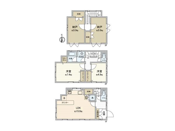 保土ケ谷区常盤台 戸建 間取図(平面図) 保土ケ谷区常盤台 戸建 間取図(平面図)