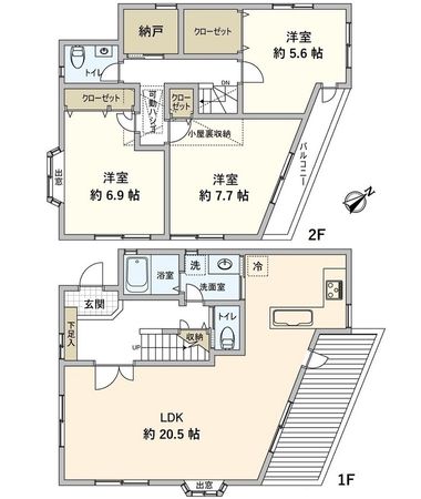 泉区岡津町 中古戸建 間取図(平面図) 泉区岡津町 中古戸建 間取図(平面図)
