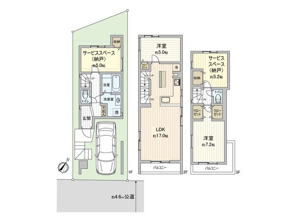 南区南太田1丁目 新築戸建1号棟 間取図(平面図) 間取図(平面図)