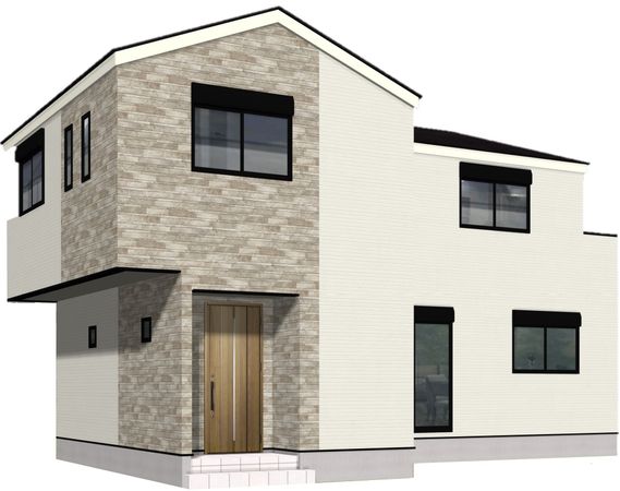 南区永田山王台 新築戸建B号棟 外観パース図