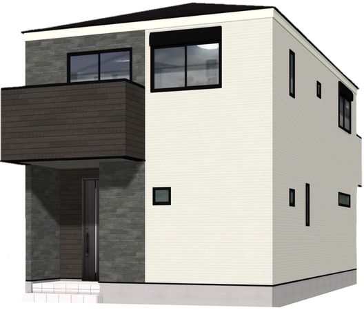 南区永田山王台 新築戸建A号棟 外観パース図