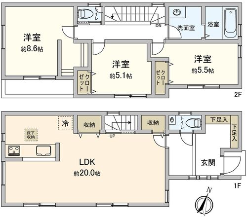 保土ケ谷区岩井町 新築戸建 間取図(平面図) 間取図(平面図)