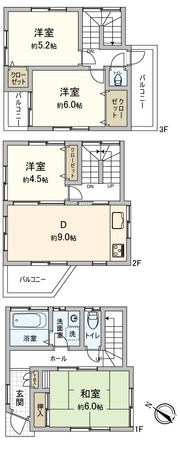 保土ケ谷区西久保町 戸建 間取図(平面図)