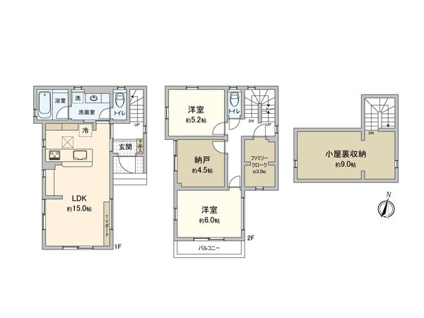 保土ヶ谷区西久保町 新築戸建4号棟 間取図(平面図) 保土ヶ谷区西久保町 新築戸建4号棟 間取図(平面図)