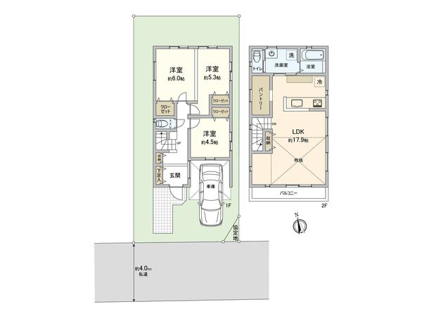 保土ケ谷区狩場町 新築戸建B号棟 間取図(平面図) 保土ケ谷区狩場町 新築戸建B号棟 間取図(平面図)