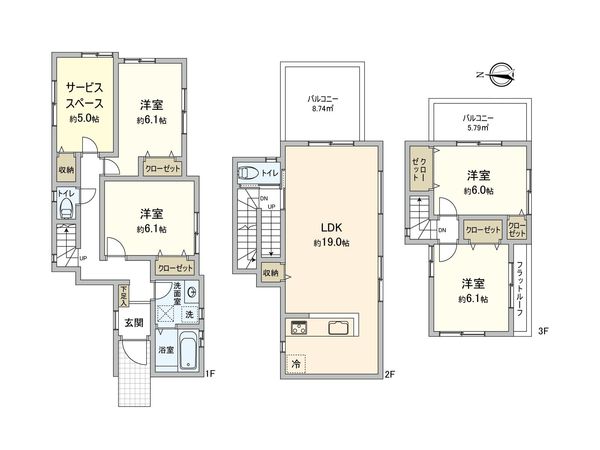 保土ケ谷区桜ケ丘2丁目 新築戸建5号棟 間取図(平面図) 保土ケ谷区桜ケ丘2丁目 新築戸建5号棟 間取図(平面図)