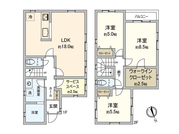 保土ケ谷区初音ケ丘 戸建 間取図(平面図) 保土ケ谷区初音ケ丘 戸建 間取図(平面図)