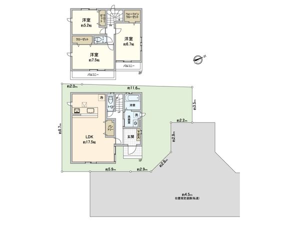 保土ケ谷区保土ケ谷町3丁目 新築戸建3号棟 間取図(平面図) 保土ケ谷区保土ケ谷町3丁目 新築戸建3号棟 間取図(平面図)