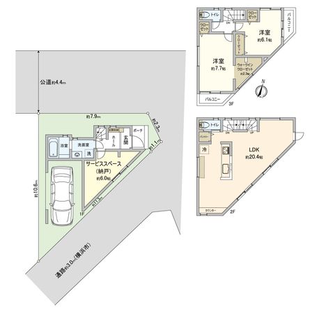 南区永田北3丁目 新築戸建B棟 間取図(平面図) 南区永田北3丁目 新築戸建B棟 間取図(平面図)