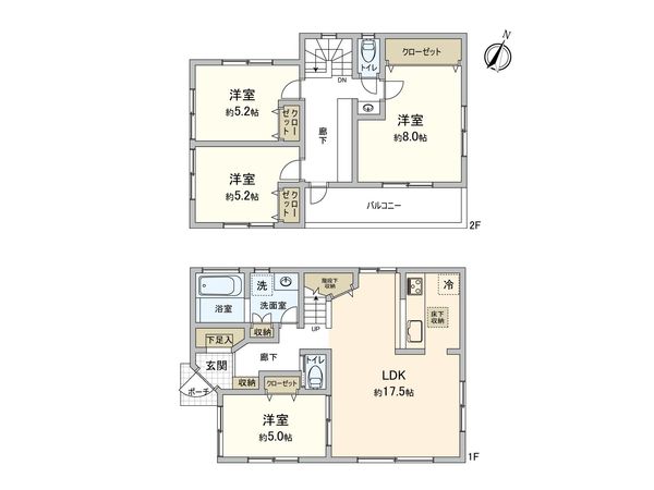 保土ケ谷区仏向町 戸建 C号棟 間取図(平面図) 保土ケ谷区仏向町 戸建 C号棟 間取図(平面図)