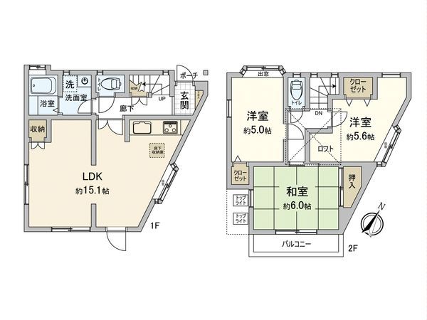南区永田南1丁目(戸建) 間取図(平面図) 間取図(平面図)