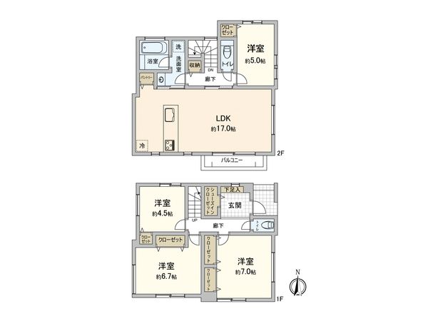 保土ケ谷区仏向町 新築戸建 1号棟 間取図(平面図) 保土ケ谷区仏向町 新築戸建 1号棟 間取図(平面図)