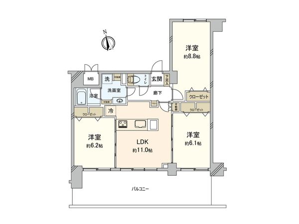キャッスルマンション横浜三春台 間取図(平面図)