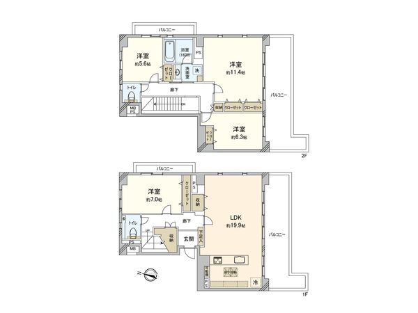 横浜星の丘ビューシティ A棟 間取図(平面図) 横浜星の丘ビューシティ A棟 間取図(平面図)