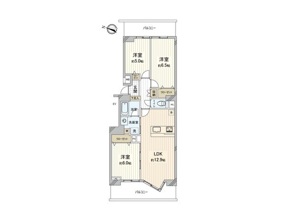 横浜星の丘ビューシティ B棟 間取図(平面図) 横浜星の丘ビューシティ B棟 間取図(平面図)