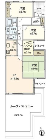 ルネ上星川3号棟 間取図(平面図) 間取図(平面図)