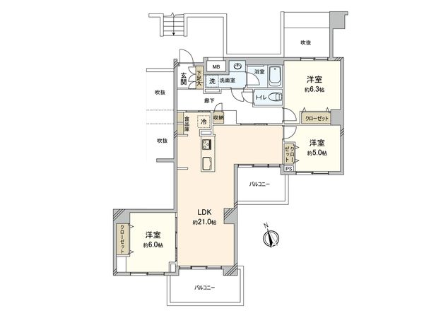 ヒルテラス横浜保土ヶ谷 壱番館 間取図(平面図) ヒルテラス横浜保土ヶ谷 壱番館 間取図(平面図)