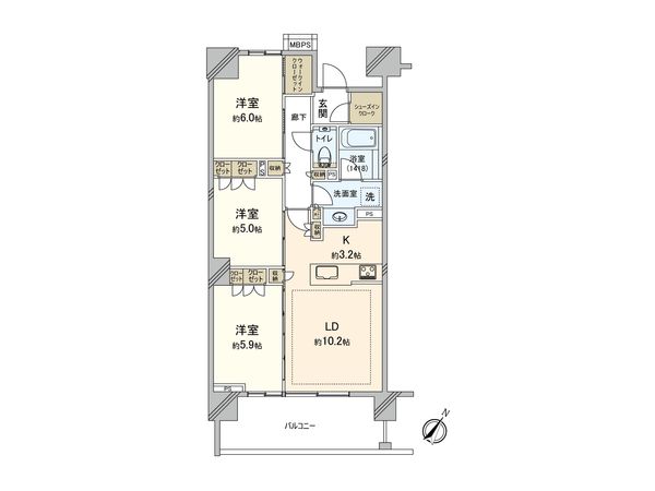 クリオレジダンス横濱ベイサイド 間取図(平面図)