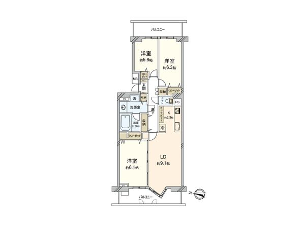 横浜星の丘ビューシティ B棟 間取図(平面図)