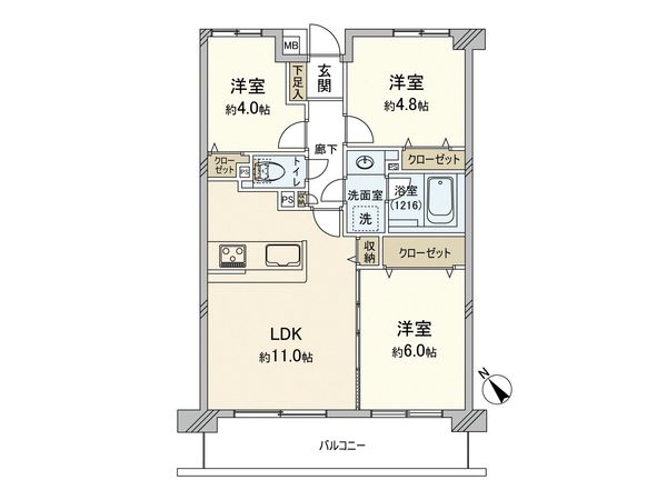 保土ヶ谷南パークホームズ 間取図(平面図)