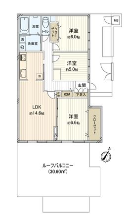 ホーユウヒルサイドテラス上星川 間取図(平面図) ホーユウヒルサイドテラス上星川 間取図(平面図)