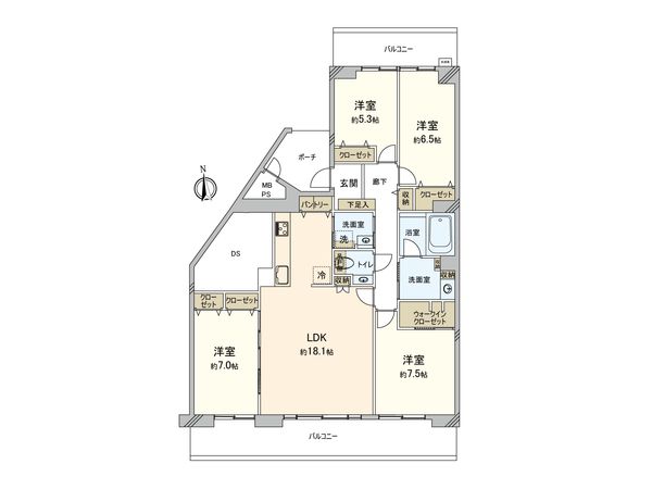 横浜星の丘ビューシティ A棟 間取図(平面図) 横浜星の丘ビューシティ A棟 間取図(平面図)