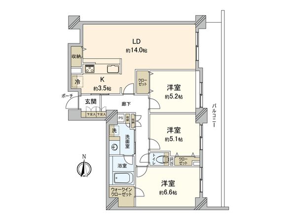 コスモヒルズ永田山王台 間取図(平面図) コスモヒルズ永田山王台 間取図(平面図)
