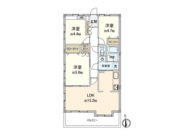 NICアーバンヒル井土ヶ谷 レフトウイング 間取図(平面図) NICアーバンヒル井土ヶ谷 レフトウイング 間取図(平面図)