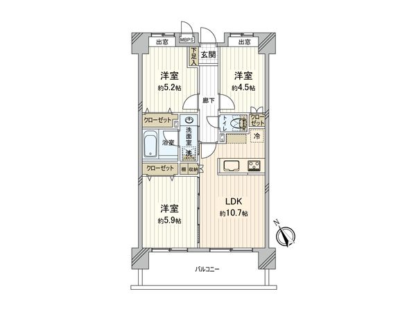 ライオンズマンション横浜星川 間取図(平面図)