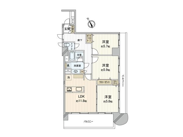 ライオンズマンション横浜星川 間取図(平面図) 間取図(平面図)