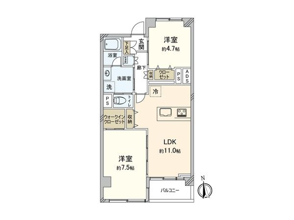 天王町スカイハイツ 5号棟 間取図(平面図) 間取図(平面図)