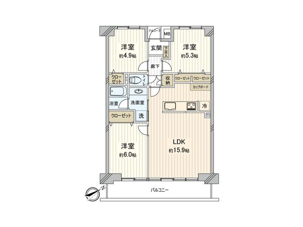 グランコート保土ヶ谷 間取図(平面図) 間取図(平面図)