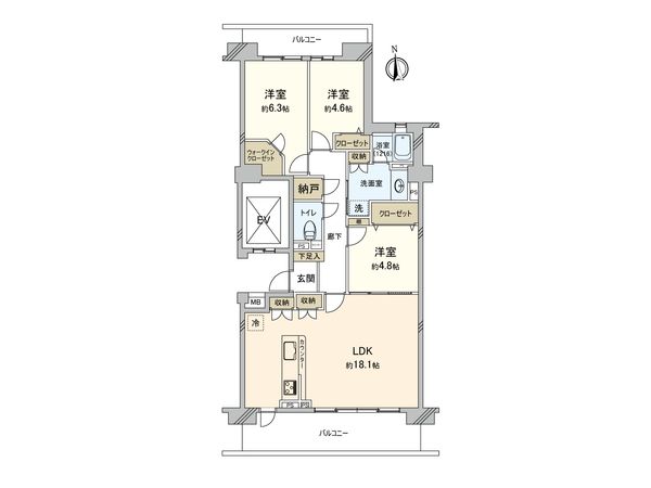 横浜星の丘ビューシティ C棟 間取図(平面図) 間取図(平面図)