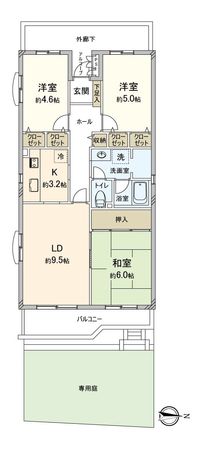 グリーンハイツ井土ヶ谷 間取図(平面図) グリーンハイツ井土ヶ谷 間取図(平面図)